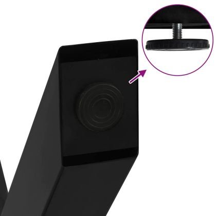 Крака за трапезна маса, X-образни, 2 бр., черни, 70 x (72-73) см, стомана