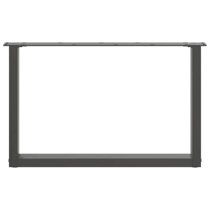 Крака за масичка за кафе, U-образни, 2 бр., антрацит, 70 x (42-43) см, стомана