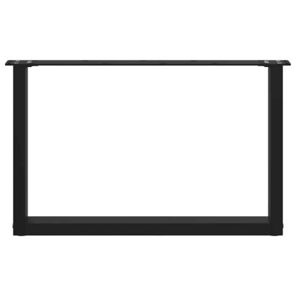 Крака за масичка за кафе, U-образни, 2 бр., черни, 70 x (42-43) см, стомана