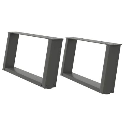 Крака за масичка за кафе, U-образни, 2 бр., антрацит, 60x(30-31) см, стомана