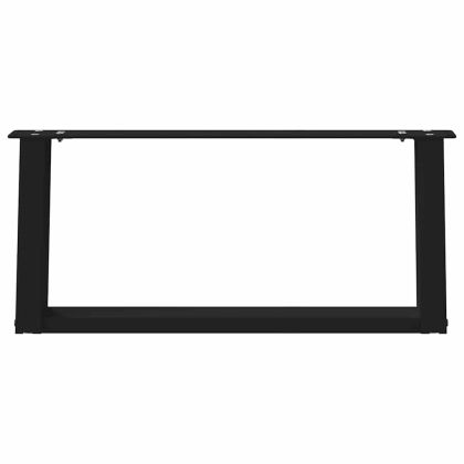 Крака за масичка за кафе, U-образни, 2 бр., черни, 70 x (30-31) см, стомана