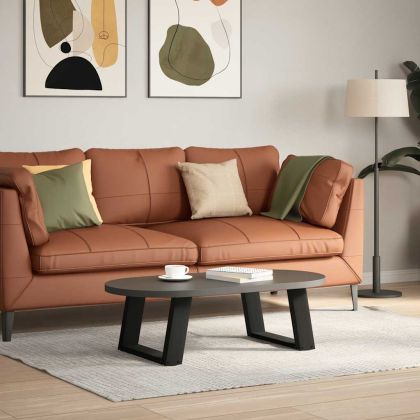 Крака за масичка за кафе, U-образни, 2 бр., черни, 50 x (30-31) см, стомана