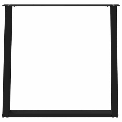 Крака за трапезна маса, U-образни, 2 бр., черни, 80 x (72-73) см, стомана