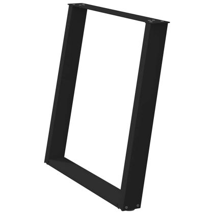 Крака за трапезна маса, U-образни, 2 бр., черни, 80 x (72-73) см, стомана