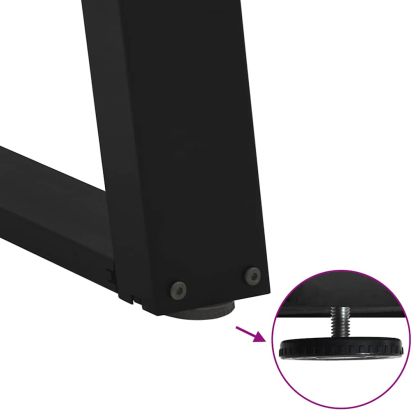 Крака за масичка за кафе, U-образни, 2 бр., черни, 60 x (42-43) см, стомана