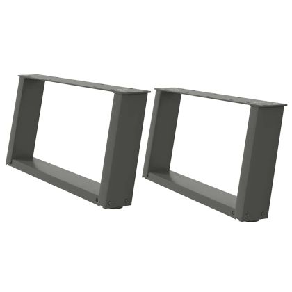 Крака за масичка за кафе, U-образни, 2 бр., антрацит, 70x(30-31) см, стомана