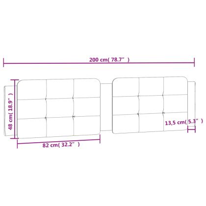 Мека табла за легло Zadar, черна и бяла, 200 см, изкуствена кожа