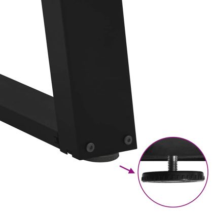 Крака за масичка за кафе, U-образни, 2 бр., черни, 70 x (42-43) см, стомана