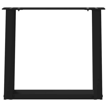 Крака за масичка за кафе, U-образни, 2 бр., черни, 50 x (42-43) см, стомана