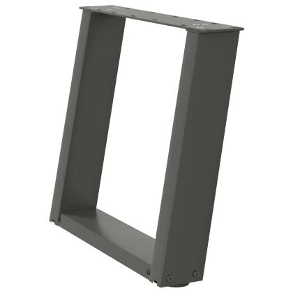 Крака за масичка за кафе, U-образни, 2 бр., антрацит, 50x(42-43) см, стомана