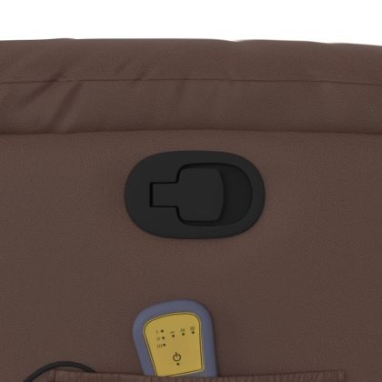 Изправящ масажен реклайнер стол, кафяв, изкуствена кожа