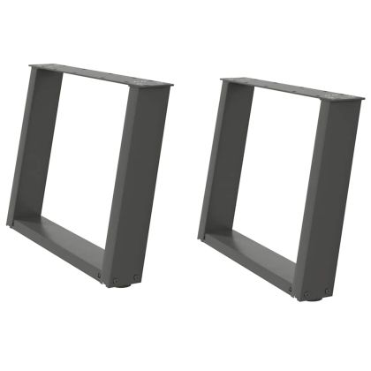 Крака за масичка за кафе, U-образни, 2 бр., антрацит, 70 x (42-43) см, стомана
