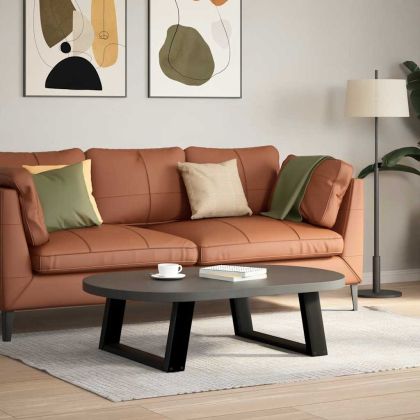 Крака за масичка за кафе, U-образни, 2 бр., черни, 60 x (30-31) см, стомана