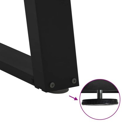 Крака за масичка за кафе, U-образни, 2 бр., черни, 60 x (30-31) см, стомана