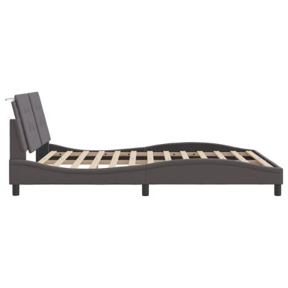 Рамка за легло без матрак Zadar, сива, 160x200 см, изкуствена кожа