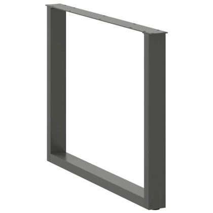 Крака за трапезна маса, U-образни, 3 бр., антрацит, 100x(72-73) см, стомана