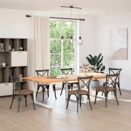 Крака за трапезна маса, U-образни, 3 бр., бели, 100 x (72-73) см, стомана