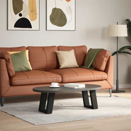 Крака за масичка за кафе, U-образни, 2 бр., черни, 30 x (30-31) см, стомана