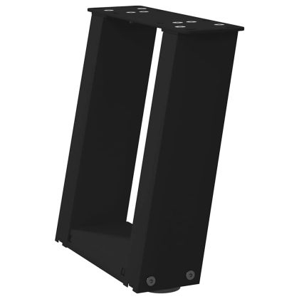 Крака за масичка за кафе, U-образни, 2 бр., черни, 30 x (30-31) см, стомана