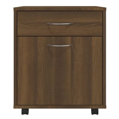 Шкаф с колелца, кафяв дъб, 45x38x54 см, инженерно дърво