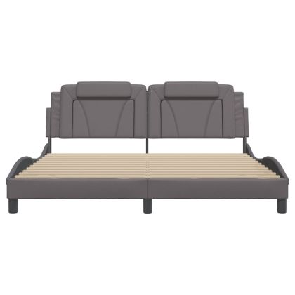 Рамка за легло Viana без матрак, сива, 180x200 см, изкуствена кожа