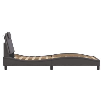 Рамка за легло Viana с LED без матрак сива 90x190 см