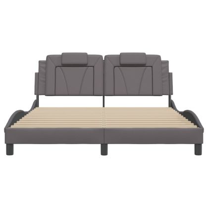 Рамка за легло Viana с LED без матрак, сива, 160x200 cм