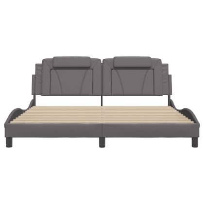 Рамка за легло Viana с LED без матрак, сива, 180x200 см