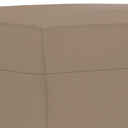 Комплект дивани 3 части с възглавници капучино изкуствена кожа