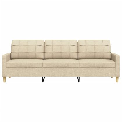 3-местен диван, кремав, 210 см, плат