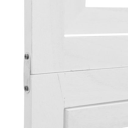 Разделител за стая, 4 панела, бял, дърво пауловния масив