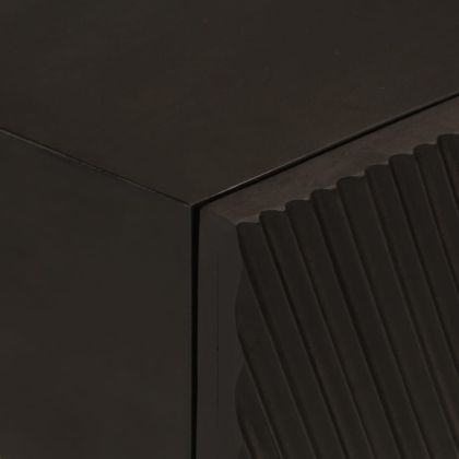 Конзолна маса, 90x30x76 cм, мангово дърво масив и желязо