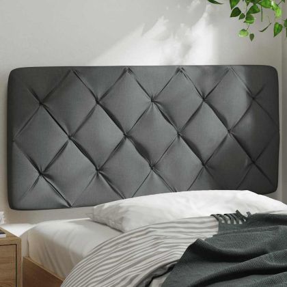 Мека табла за легло, тъмносива, 100 см, плат