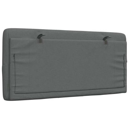 Мека табла за легло, тъмносива, 100 см, плат