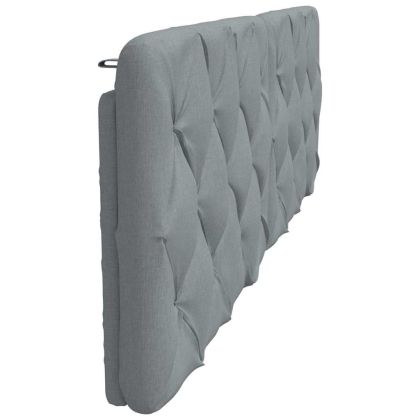 Мека табла за легло, светлосива, 180 см, плат