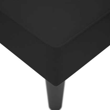 Кушетка с десен подлакътник, черен, кадифе