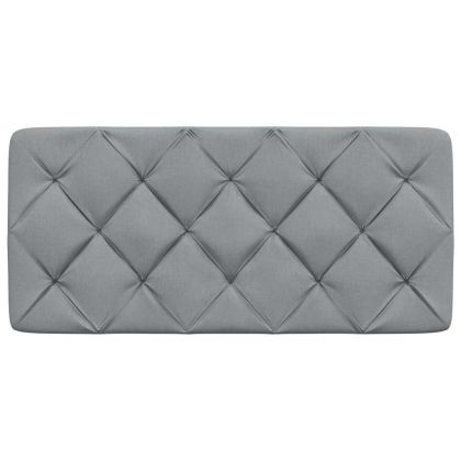 Мека табла за легло, светлосива, 100 см, плат