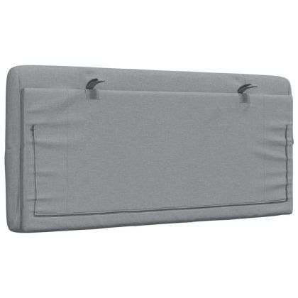 Мека табла за легло, светлосива, 100 см, плат