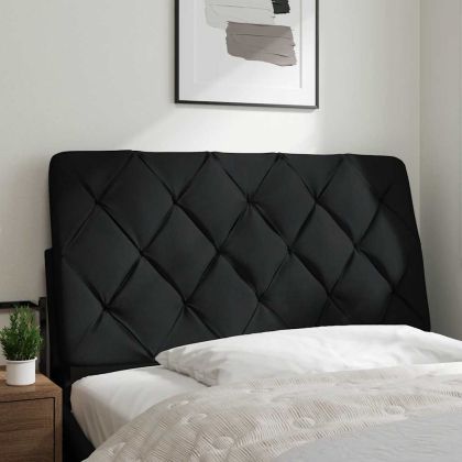 Мека табла за легло, черна, 100 см, плат