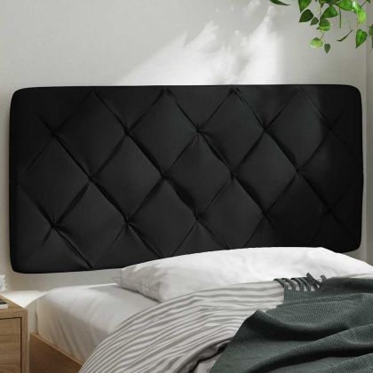 Мека табла за легло, черна, 100 см, плат