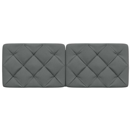 Мека табла за легло, тъмносива, 120 см, плат