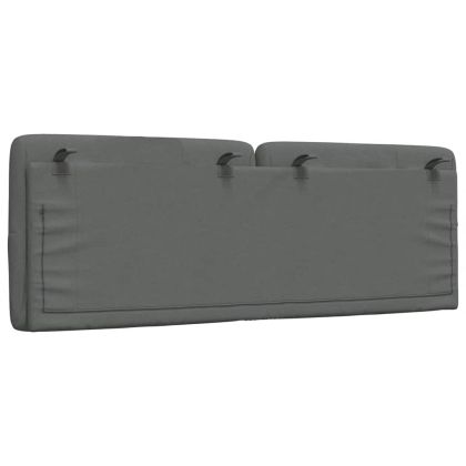 Мека табла за легло, тъмносива, 120 см, плат