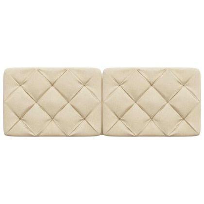 Мека табла за легло, кремава, 140 см, плат