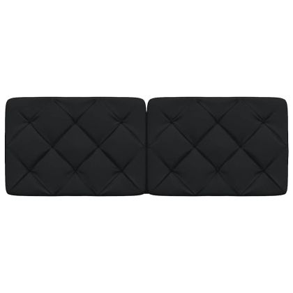 Мека табла за легло, черна, 120 см, плат