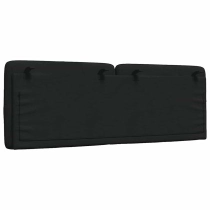 Мека табла за легло, черна, 140 см, плат