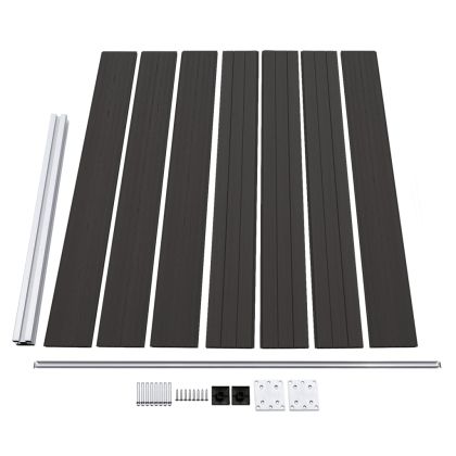 Ограден панел, WPC, 175x146 см, черен