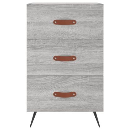 Нощно шкафче, сив сонома, 40x40x66 см, инженерно дърво