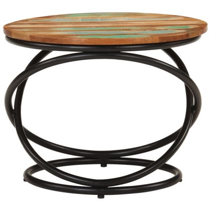 Маса за кафе Ø50x40 см масивно регенерирано дърво и стомана