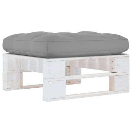 Градинска палетна табуретка бяло импрегнирано борово дърво