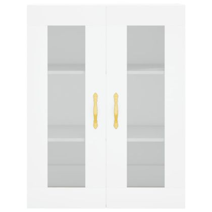 Висок шкаф, бял, 69,5x34x180 см, инженерно дърво